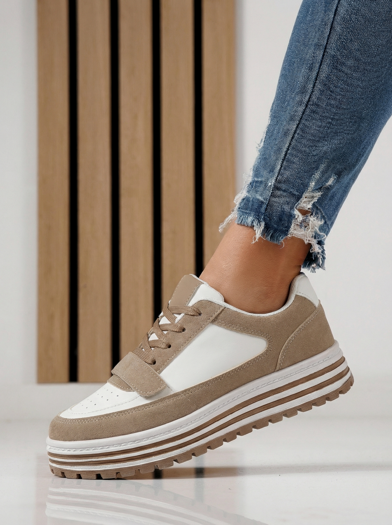 Дамски маратонки бели от еко кожа Tabitha #24456