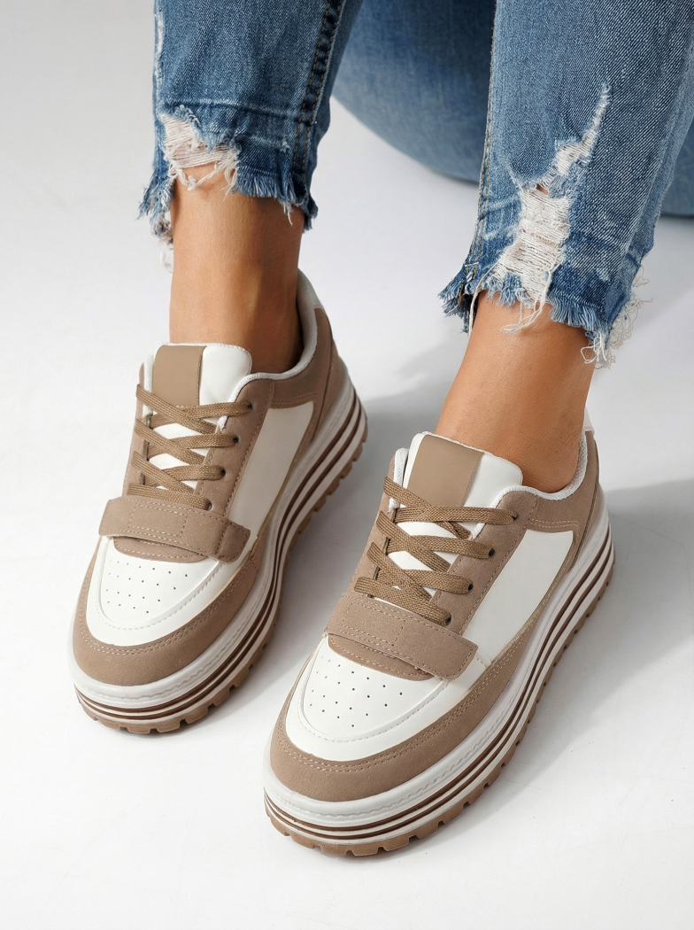 Дамски маратонки бели от еко кожа Tabitha #24456