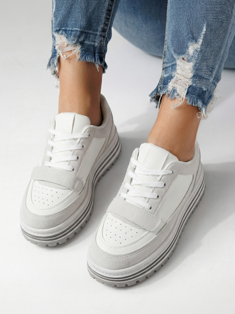 Дамски маратонки сиви от еко кожа Tabitha #24455