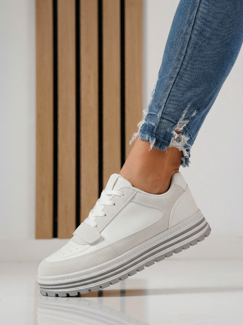 Дамски маратонки сиви от еко кожа Tabitha #24455