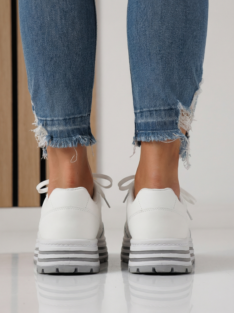 Дамски маратонки сиви от еко кожа Tabitha #24455