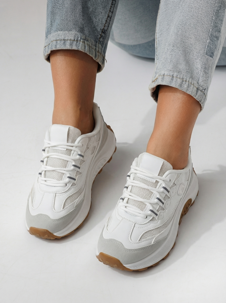 Дамски маратонки бели от текстилен материал Agatha #24414