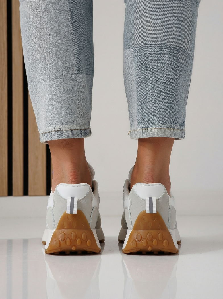 Дамски маратонки бели от текстилен материал Agatha #24414