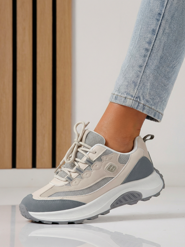 Дамски маратонки сиви от текстилен материал Agatha #24413