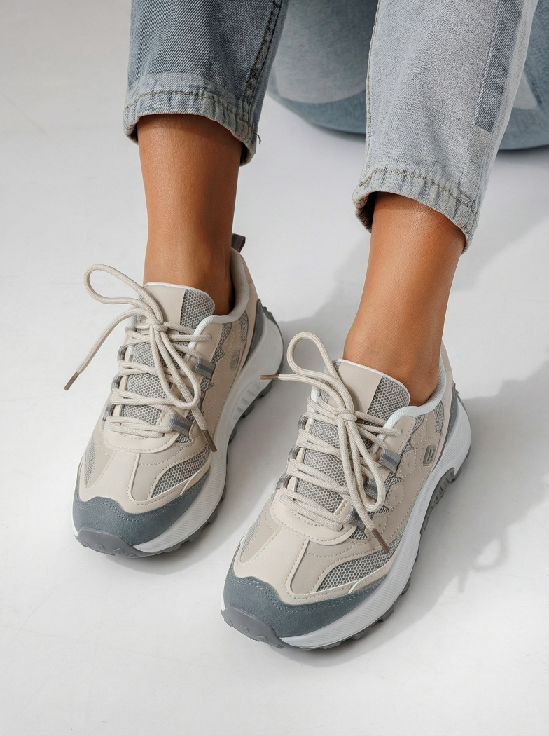 Дамски маратонки сиви от текстилен материал Agatha #24413