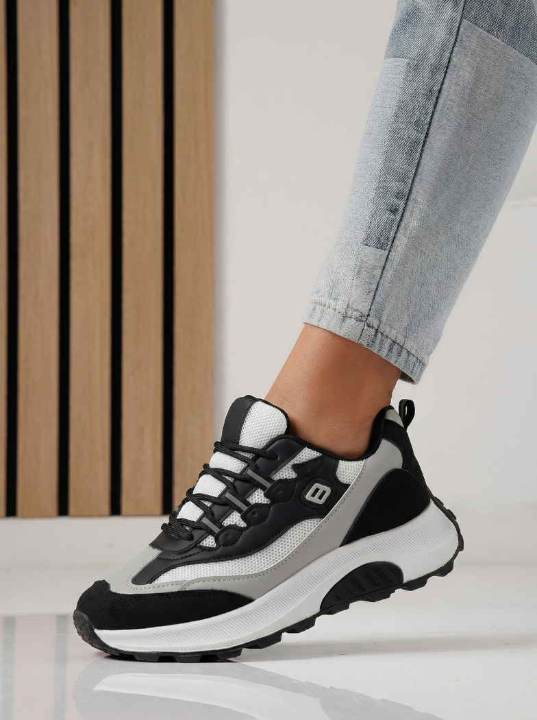 Дамски маратонки черни от текстилен материал Agatha #24412