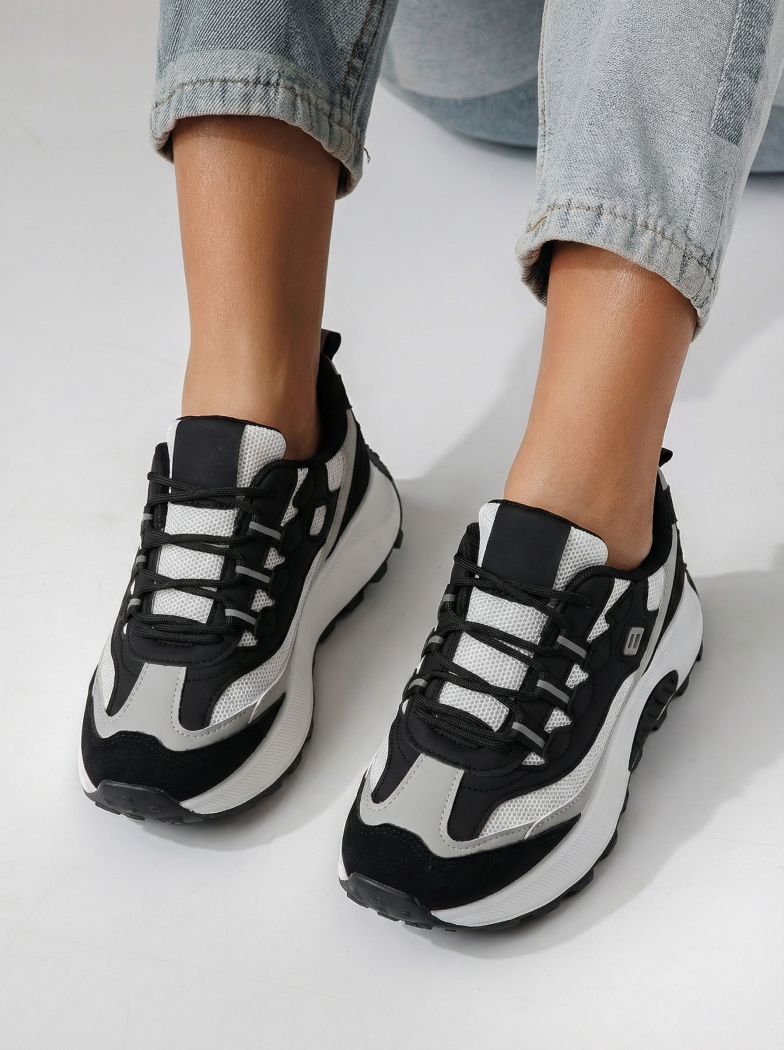 Дамски маратонки черни от текстилен материал Agatha #24412