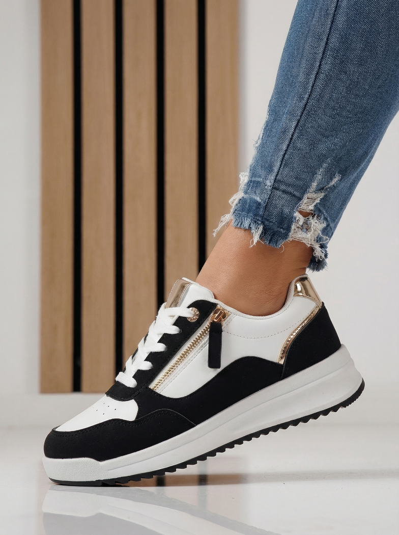 Дамски маратонки черни от еко кожа Alana #24417