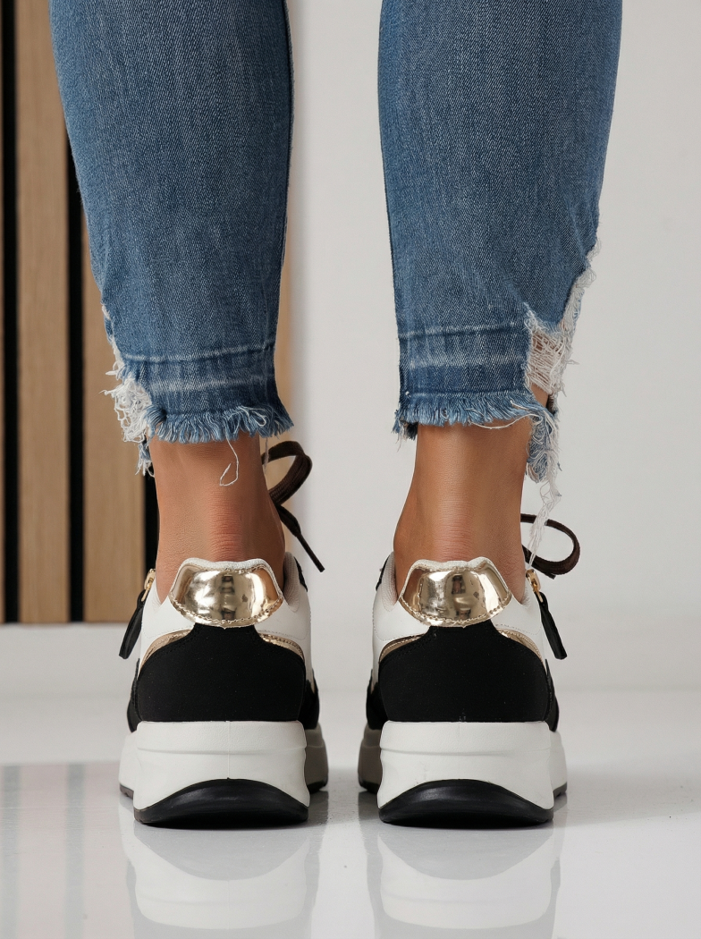 Дамски маратонки черни от еко кожа Alana #24417