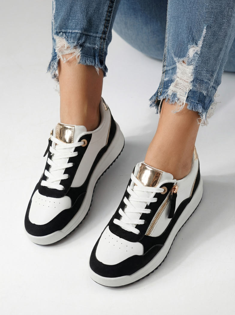 Дамски маратонки черни от еко кожа Alana #24417