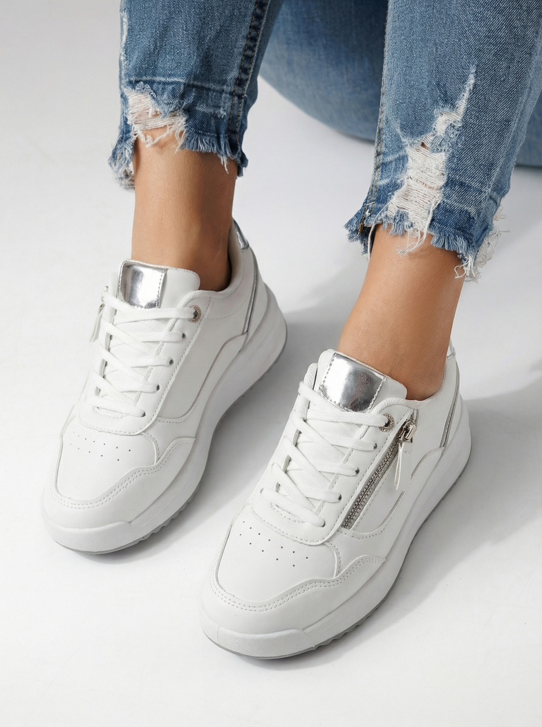 Дамски маратонки сиви от еко кожа Alana #24416