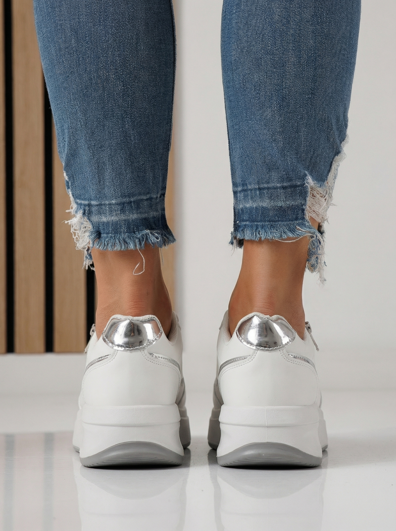 Дамски маратонки сиви от еко кожа Alana #24416