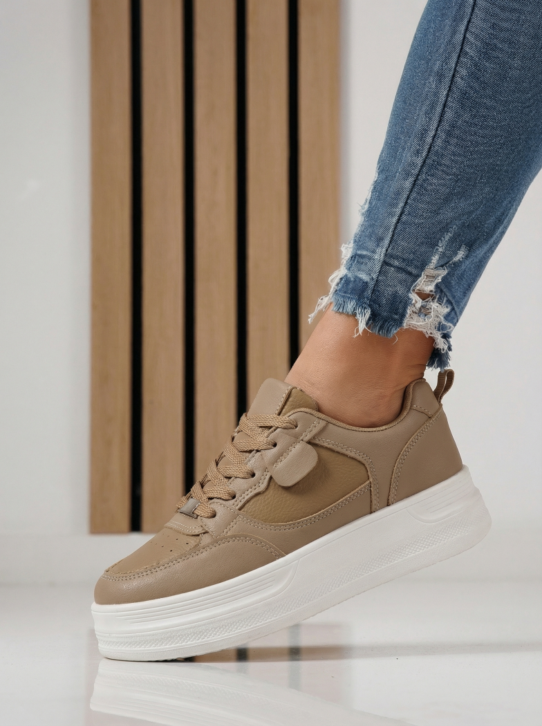 Дамски маратонки каки от еко кожа Adna #24411