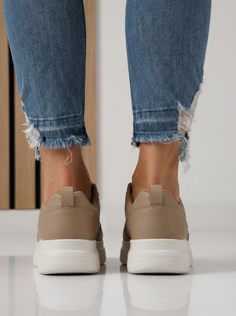 Дамски маратонки каки от еко кожа Adna #24411