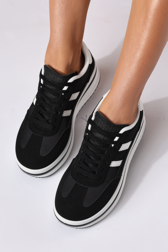 Дамски маратонки черни от еко кожа Diana2 #24477