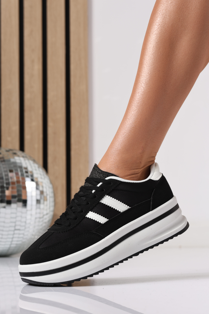 Дамски маратонки черни от еко кожа Diana2 #24477