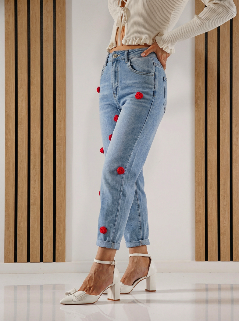 Дънки Baggy Fit Дамски Giorgia сини #A1390