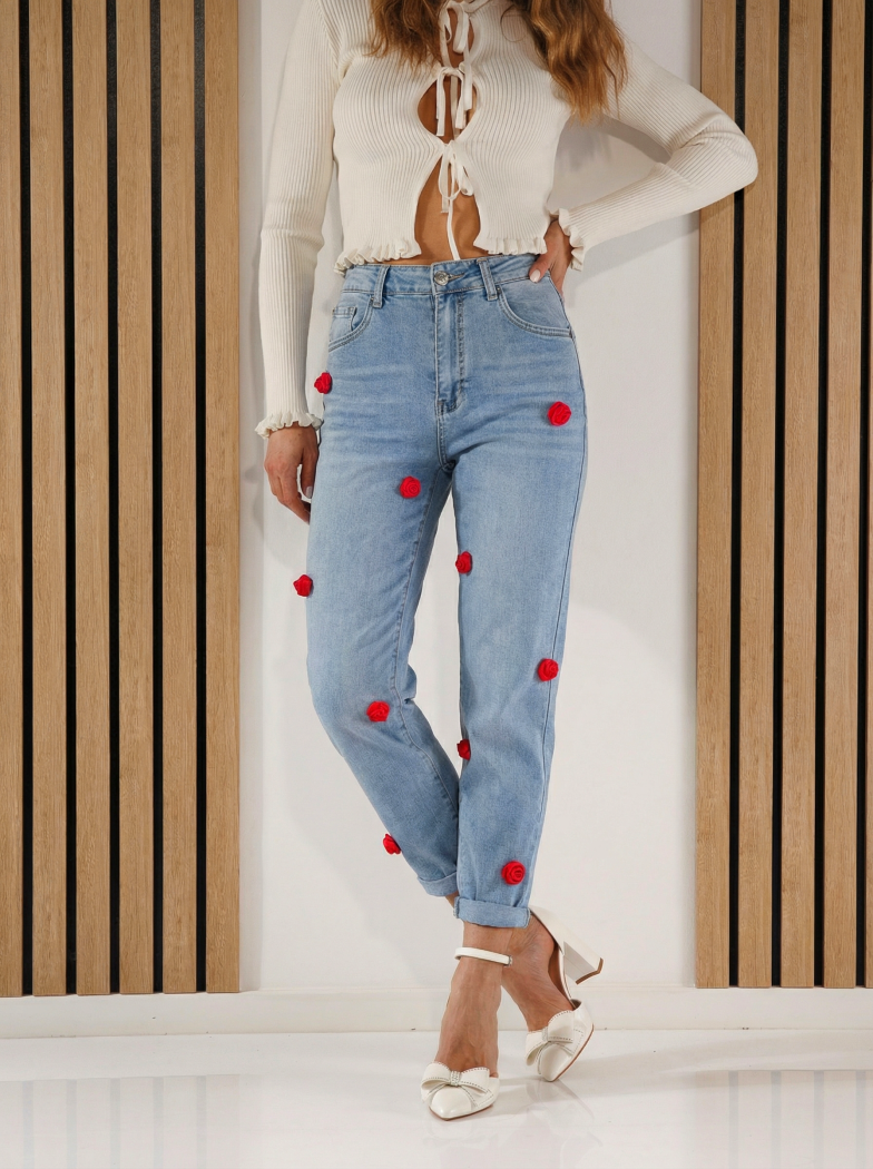 Дънки Baggy Fit Дамски Giorgia сини #A1390