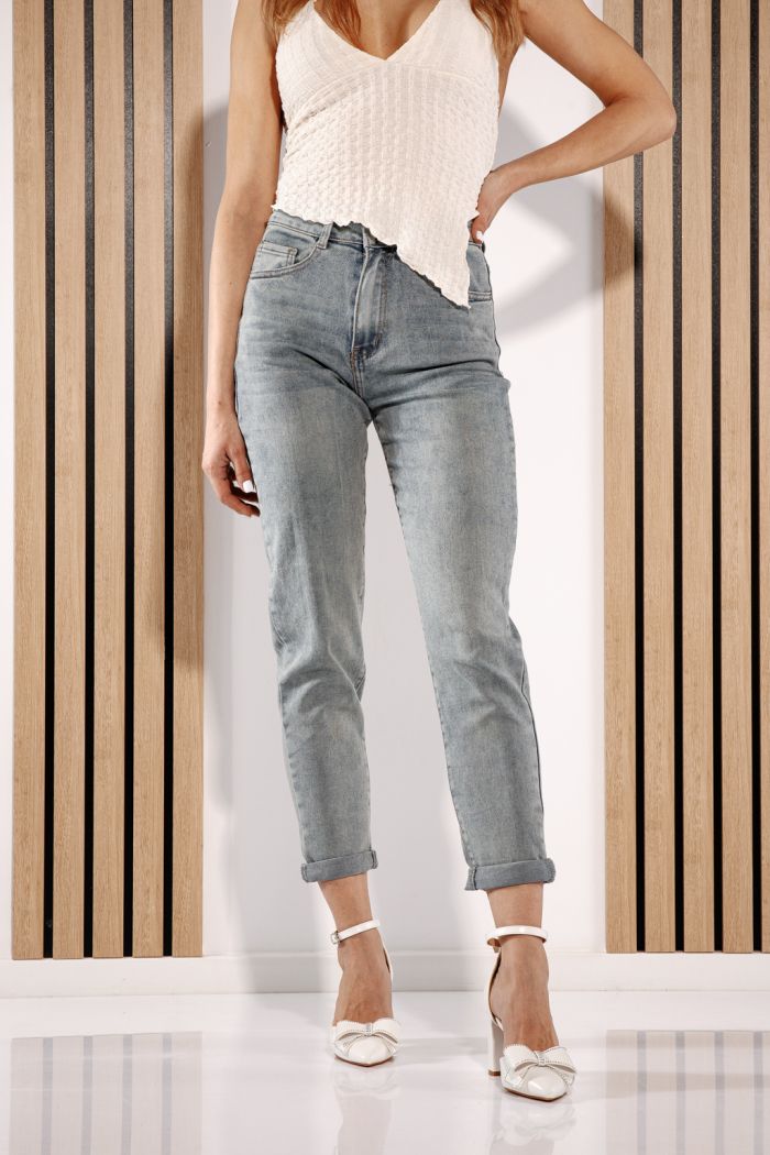 Дънки Baggy Fit Дамски Olga Сини #A1381