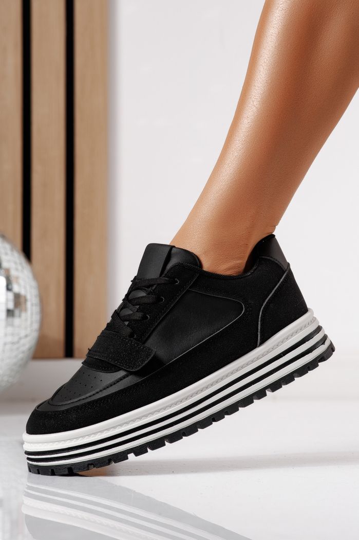 Дамски маратонки черни от еко кожа Tabitha #24457