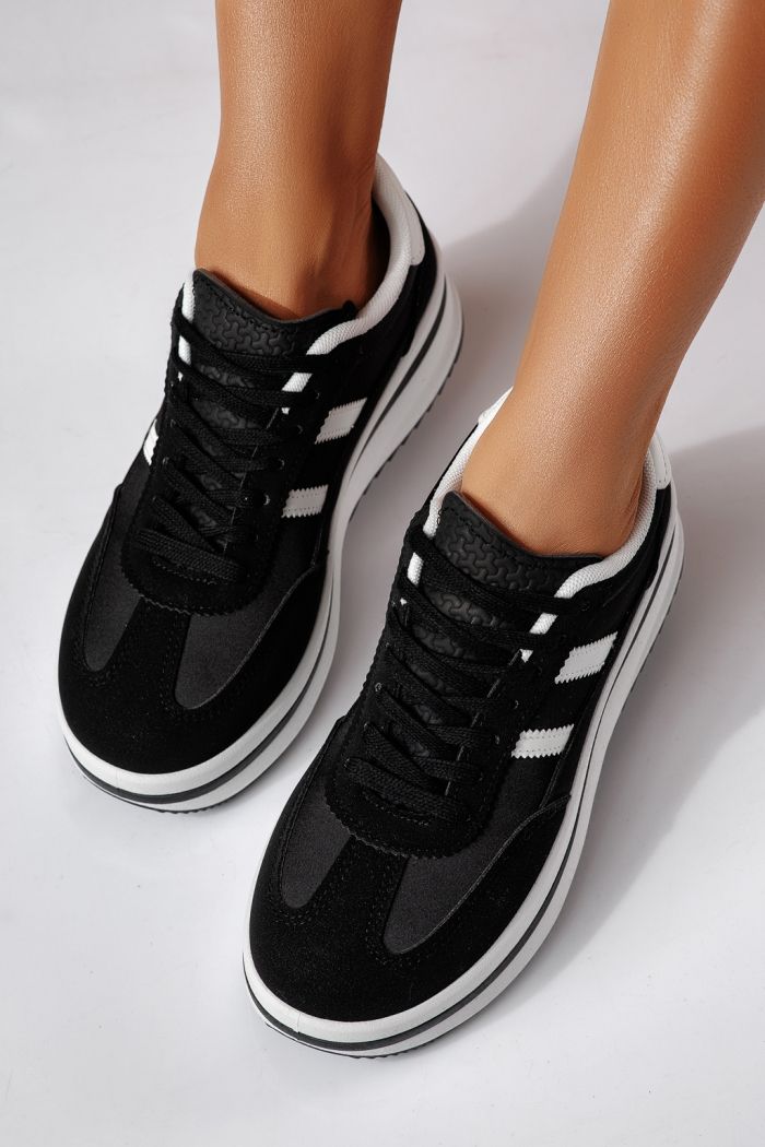 Дамски маратонки черни от еко кожа Diana2 #24477