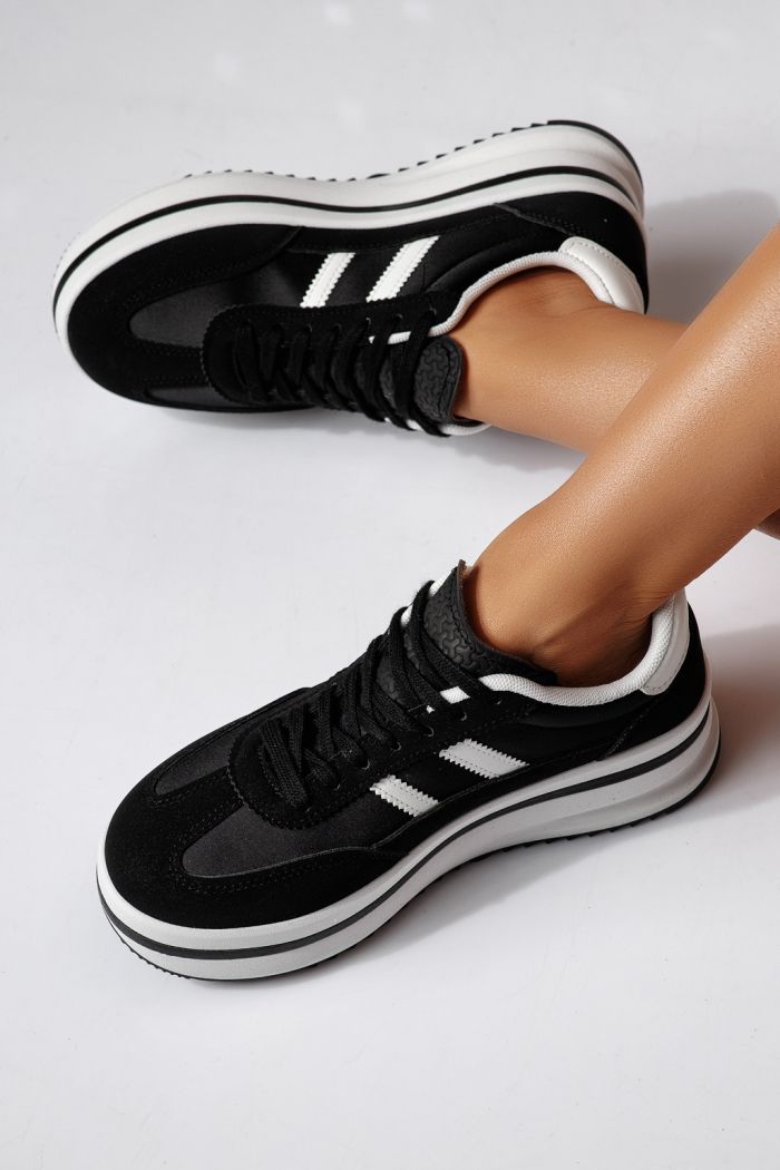 Дамски маратонки черни от еко кожа Diana2 #24477