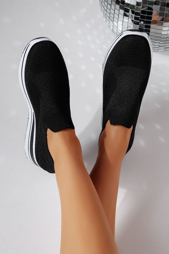 Дамски маратонки черни от текстилен материал Fausta #24471