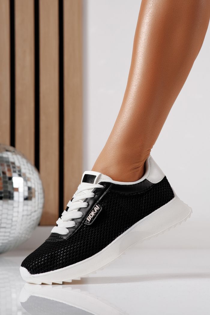 Дамски маратонки черни от текстилен материал Elah #24464