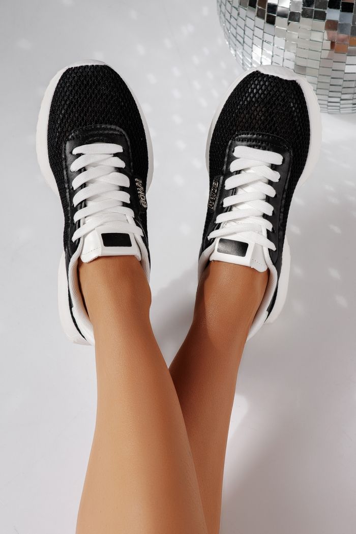 Дамски маратонки черни от текстилен материал Elah #24464