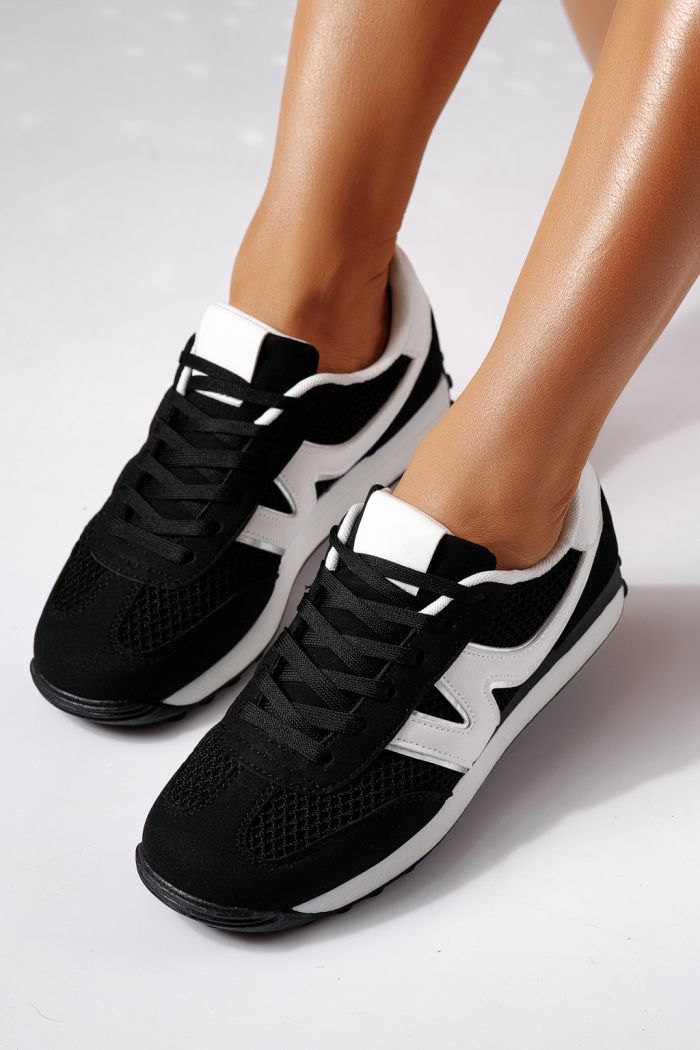 Дамски маратонки черни от еко кожа Federica #24473