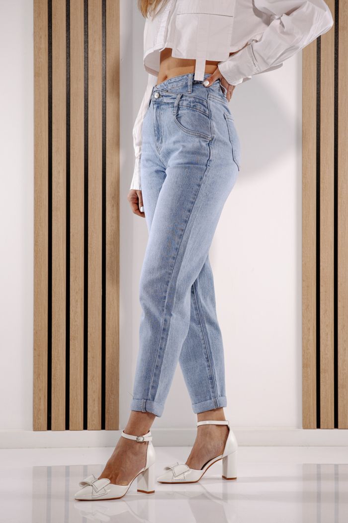 Дънки Baggy Fit Дамски  Nadia Сини #A1379