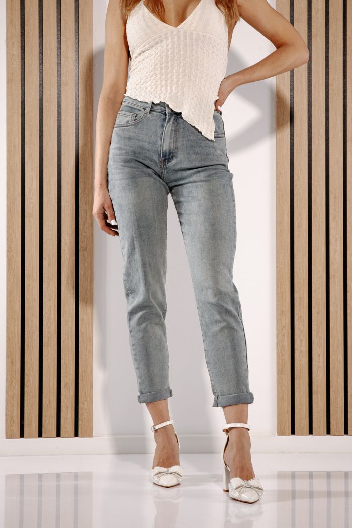 Дънки Baggy Fit Дамски Olga Сини #A1381