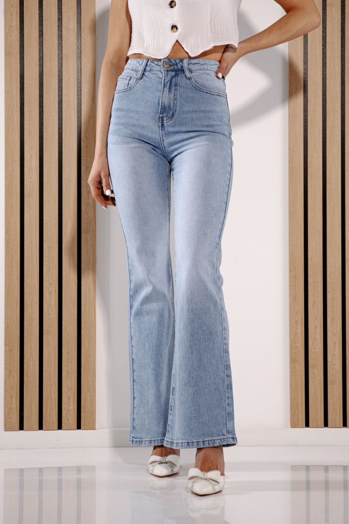 Разкроени дамски дънки Beatriz Сини #A1376