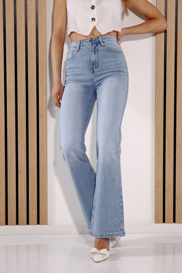 Разкроени дамски дънки Beatriz Сини #A1376