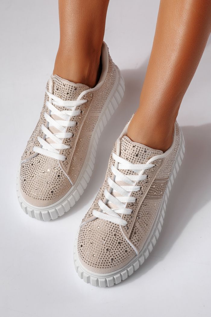 Бежови дамски маратонки от екокожа Loris #24402