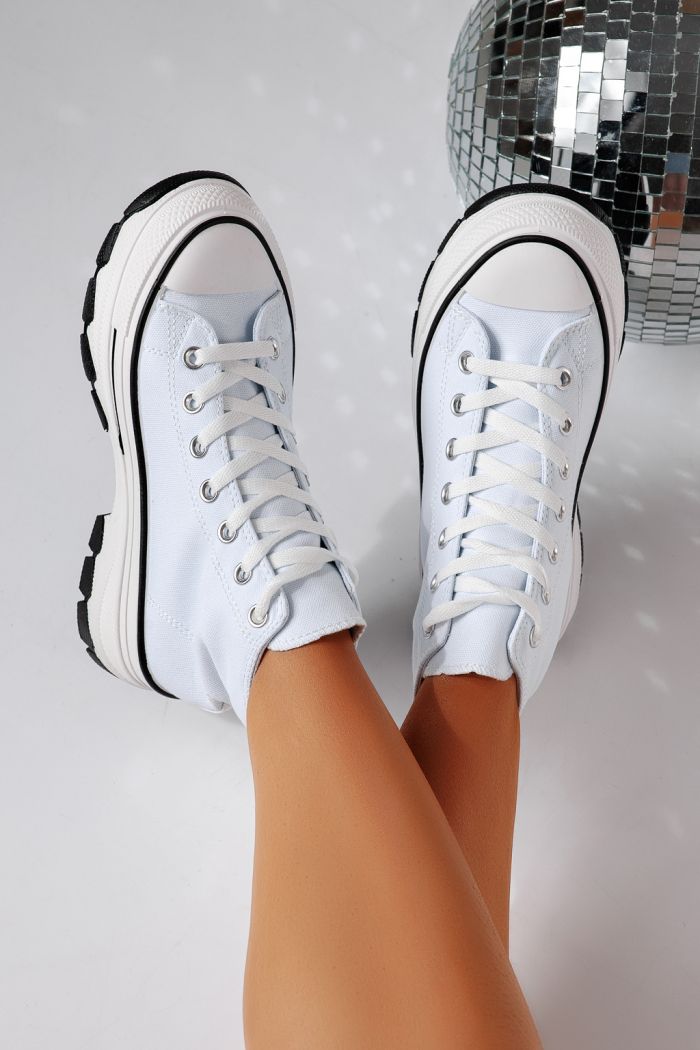 Дамски маратонки бели от текстилен материал Vanda #24488