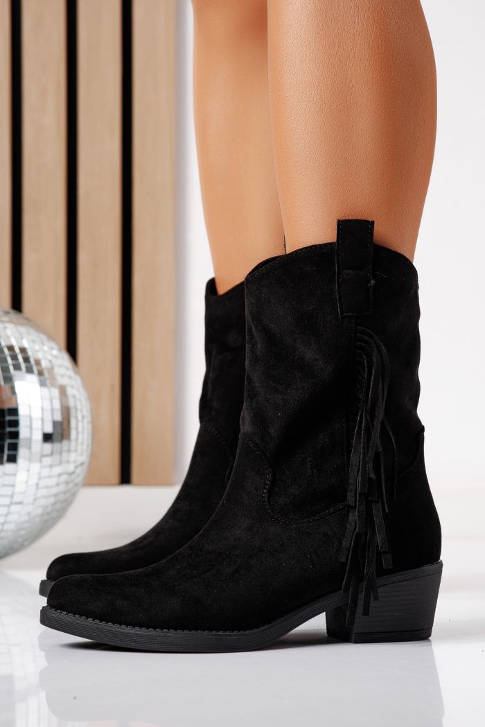 Дамски ботуши черни от обърната еко кожа Avia #24427