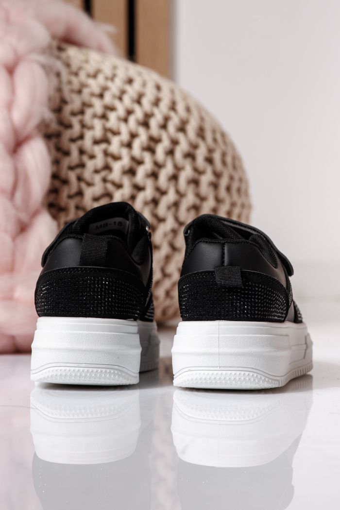 Черни детски маратонки от екокожа Aris #24399