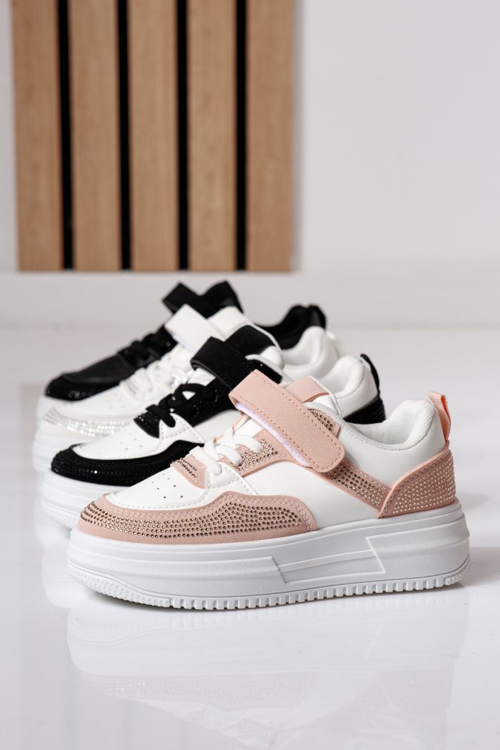 Черни детски маратонки от екокожа Aris #24399