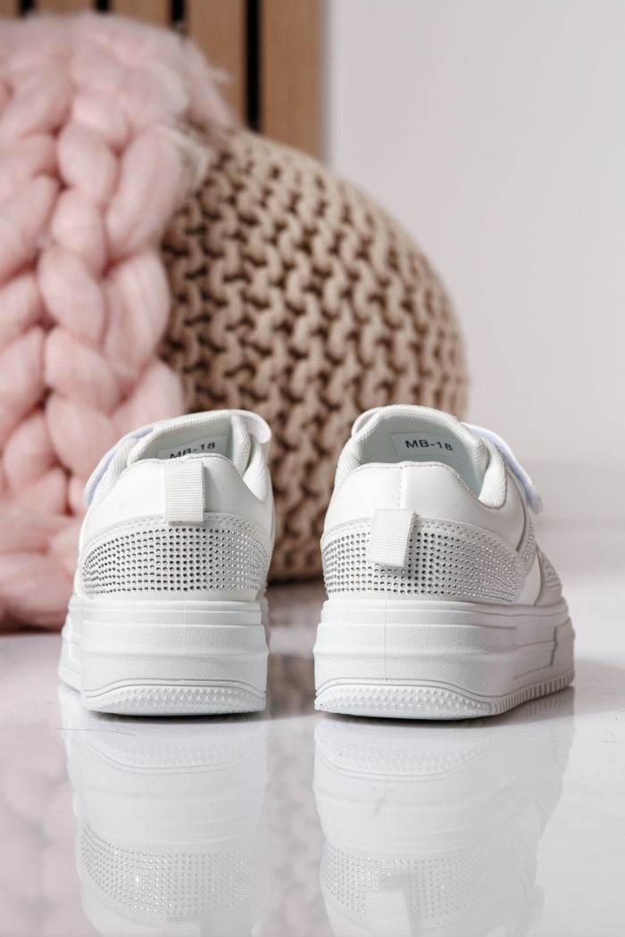 Бели детски маратонки от екокожа Aris #24398