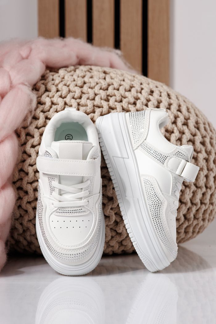 Бели детски маратонки от екокожа Aris #24398