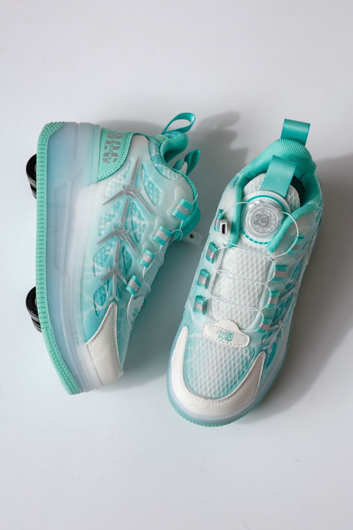 Зелени текстилни ролер маратонки Helys #24393