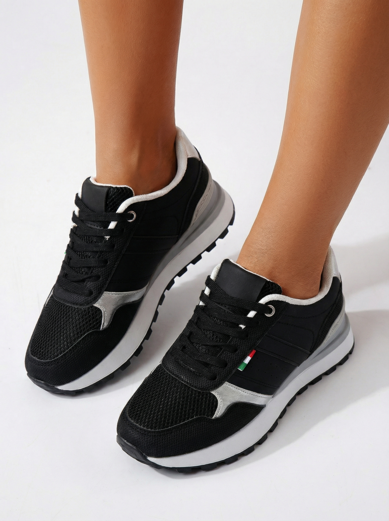 Дамски маратонки черни от еко кожа Zhanna #24508