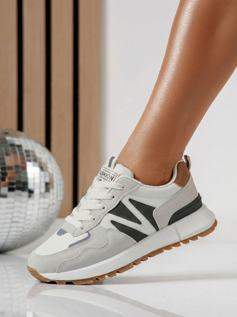 Дамски маратонки бежови от еко кожа Kalina #24506