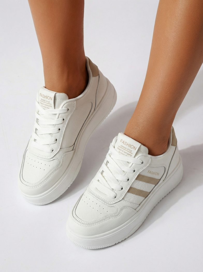 Дамски маратонки бежови от еко кожа Ekaterina #24498