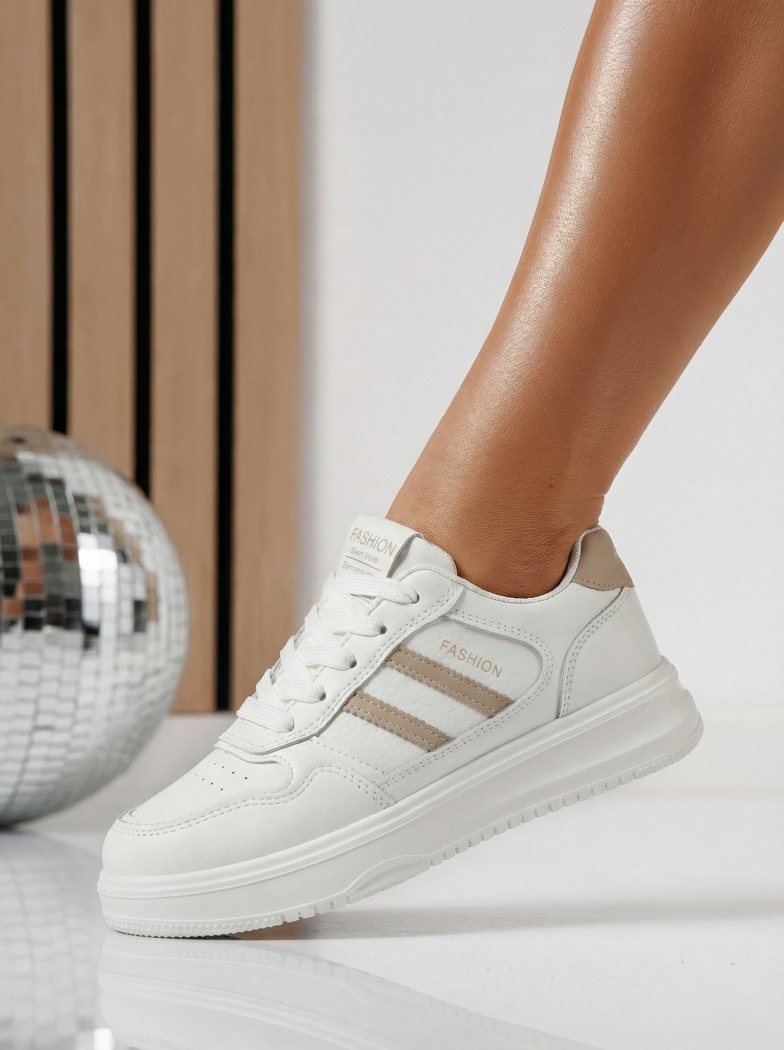 Дамски маратонки бежови от еко кожа Ekaterina #24498