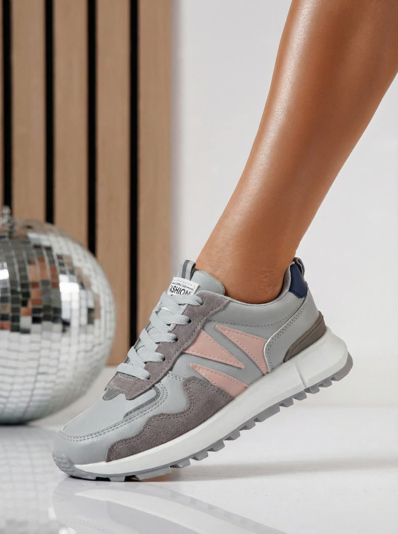 Дамски маратонки сиви от еко кожа Kalina #24505