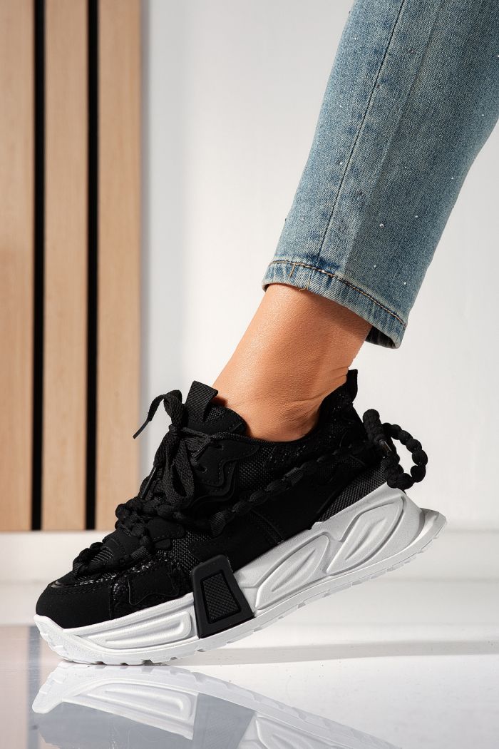 Дамски маратонки черни от еко кожа Maddy #24530