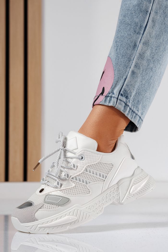 Дамски маратонки бели от еко кожа Devi #24543