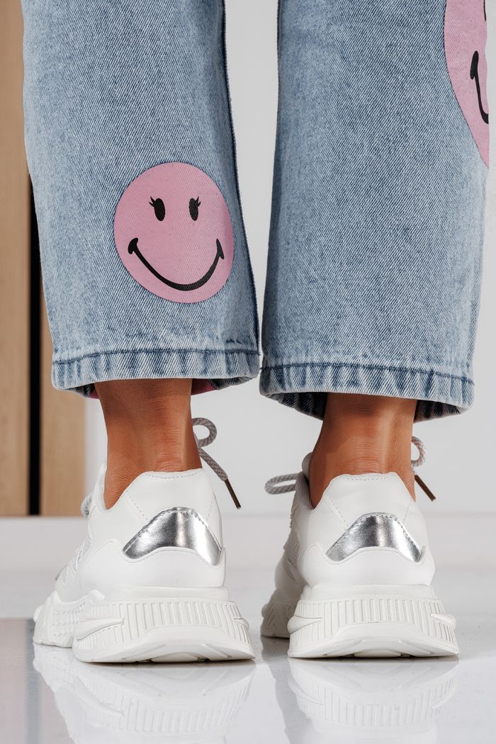 Дамски маратонки бели от еко кожа Devi #24543